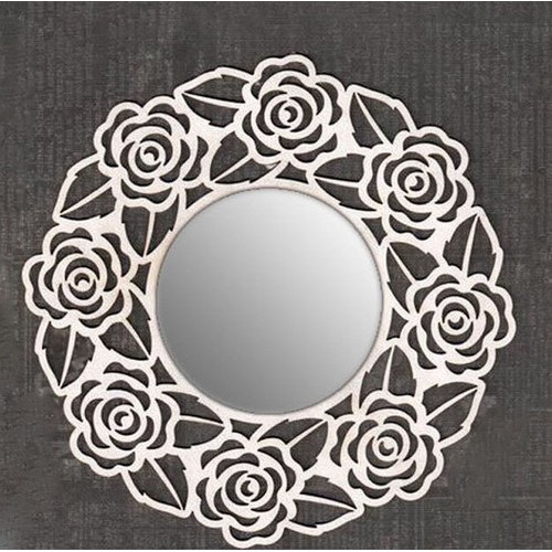 Circular acrylic mirror with wooden frame Circular acrylic mirror with wooden frame