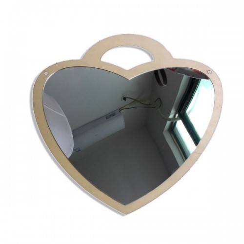 Wood and acrylic mirror – heart Wood and acrylic mirror – heart