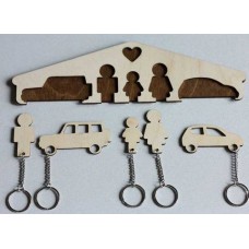 Wooden key holder Famiy