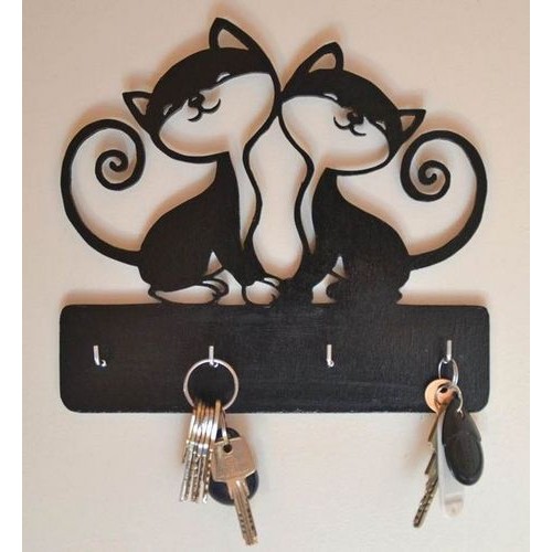 Wooden key holder Cats Wooden key holder Cats