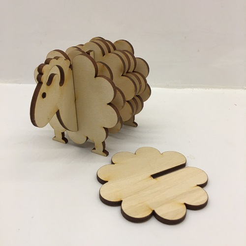 Wooden coaster sheep Wooden coaster sheep