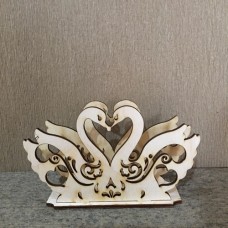 Wooden swans napkin holder