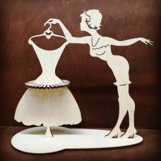 Wooden woman napkin holder 