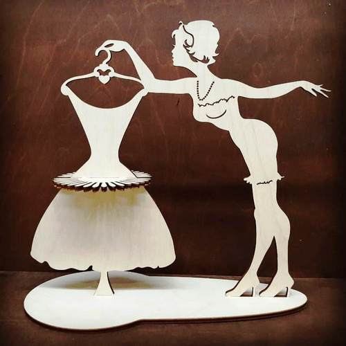Wooden woman napkin holder Wooden woman napkin holder