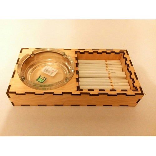 Wooden cigarette office set