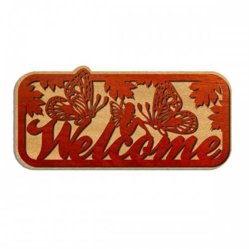 Welcome sign with butterflies Welcome sign with butterflies