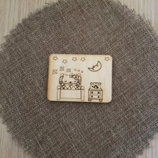 Wooden Hello Kitty for keyring or magnet