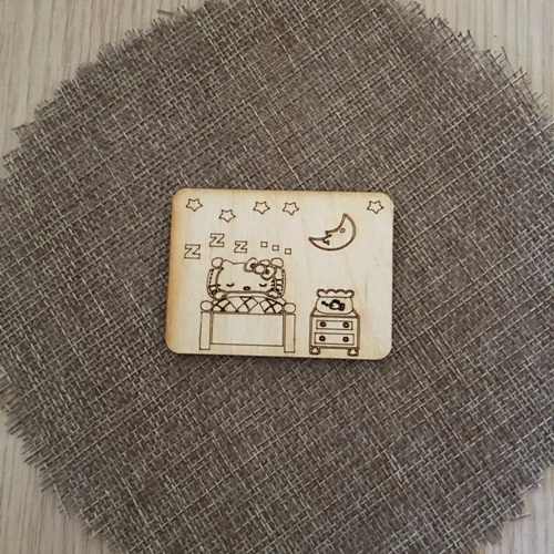 Wooden Hello Kitty for keyring or magnet Wooden Hello Kitty for keyring or magnet