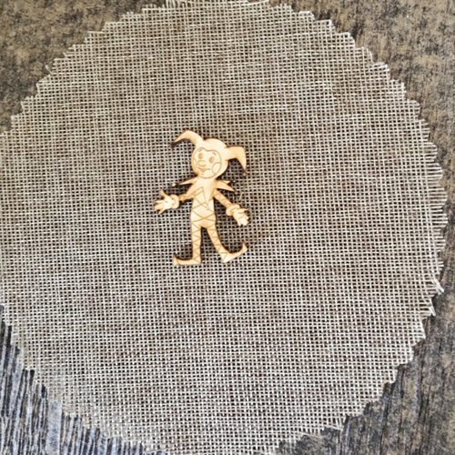 Wooden Jester in Wonderland for keyring or magnet Wooden Jester in Wonderland for keyring or magnet