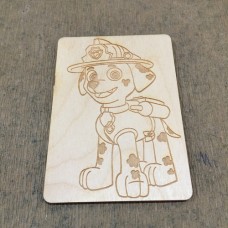 Wooden Paw patrol for keyring or magnet