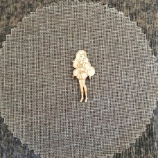 Wooden girl for keyring or magnet