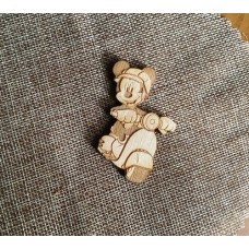 Wooden Mickey Mouse for keyring or magnet