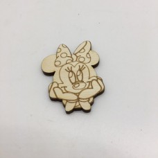 Wooden Minnie Mouse for keyring or magnet