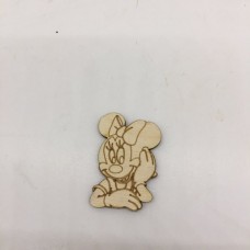 Wooden Minnie Mouse for keyring or magnet