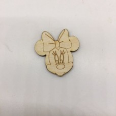 Wooden Minnie Mouse for keyring or magnet
