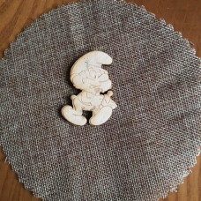 Wooden smurf for keyring or magnet