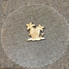 Wooden island of the pirates for keyring or magnet