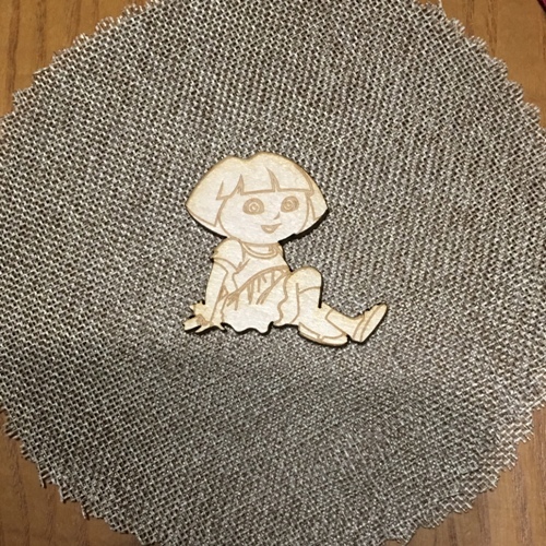 Wooden Dora the explorer for keyring or magnet Wooden Dora the explorer for keyring or magnet