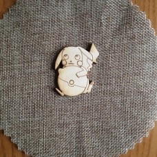 Wooden Pikachu for keyring or magnet