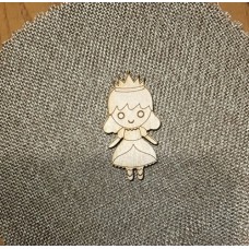 Wooden princess for keyring or magnet