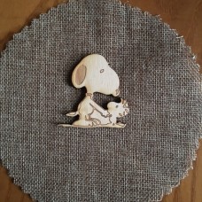 Wooden Snoopy for keyring or magnet