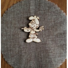 Wooden smurf for keyring or magnet