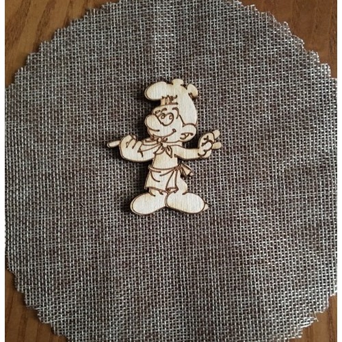 Wooden smurf for keyring or magnet Wooden smurf for keyring or magnet