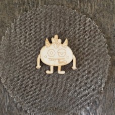 Wooden monster for keyring or magnet