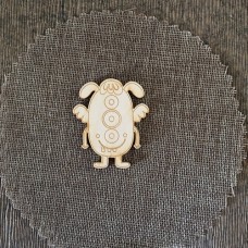 Wooden monster for keyring or magnet