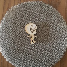 Wooden Tweety for keyring or magnet
