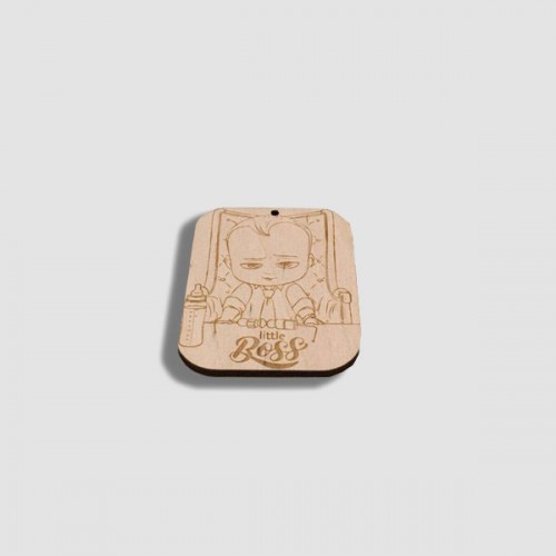 Wooden  boss baby for keyring or magnet