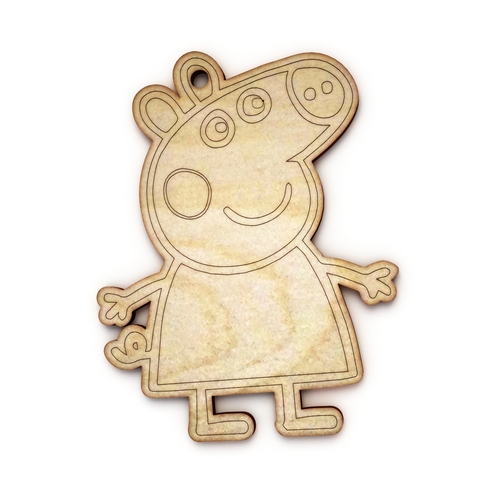 Wooden figure for keyring or magnet Peppa Wooden figure for keyring or magnet Peppa