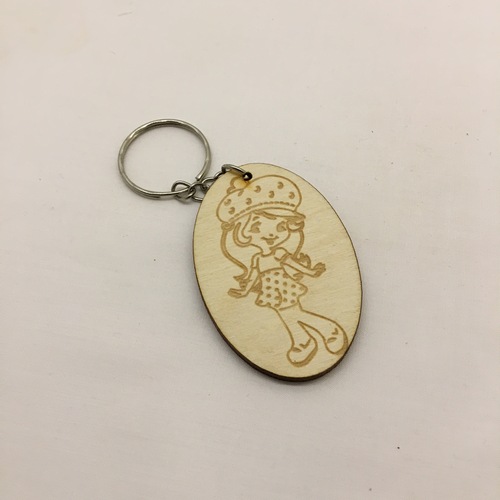 Wooden figure for keyring or magnet little girl Wooden figure for keyring or magnet little girl
