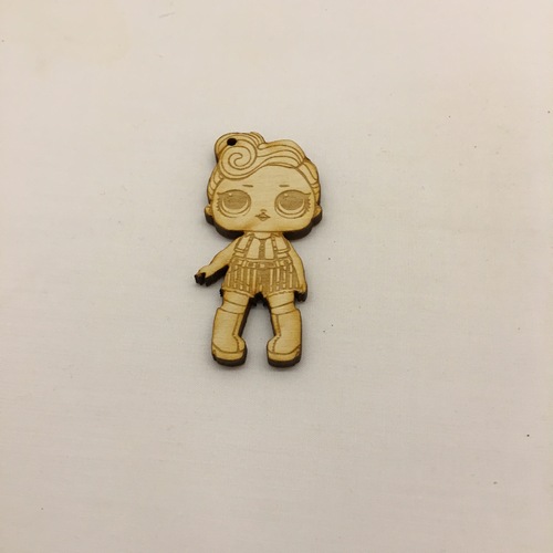 Wooden figure for keyring or magnet little girl Wooden figure for keyring or magnet little girl