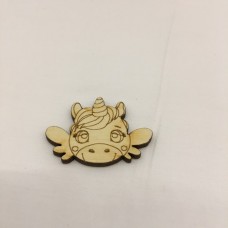 Wooden figure for keyring or magnet unicorn