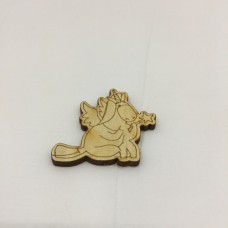 Wooden figure for keyring or magnet Unicorn