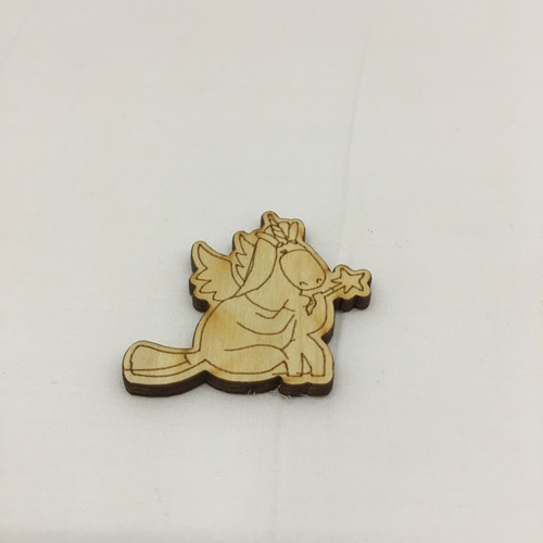 Wooden figure for keyring or magnet Unicorn