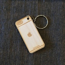 Wooden iPhone for keyring or magnet