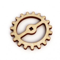 Wooden gear for keyring or magnet