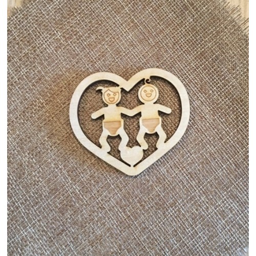 Wooden twins for keyring or magnet Wooden twins for keyring or magnet