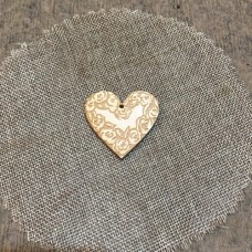 Wooden heart for keyring or magnet