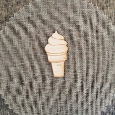 Wooden ice-cream for keyring or magnet