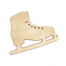 Wooden patinage for keyring or magnet