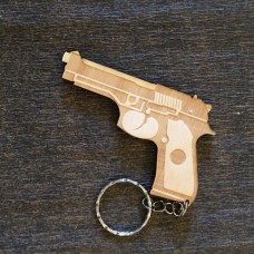 Woodene gun for keyring or magnet