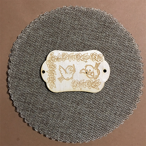 Wooden label with birds for keyring or magnet Wooden label with birds for keyring or magnet
