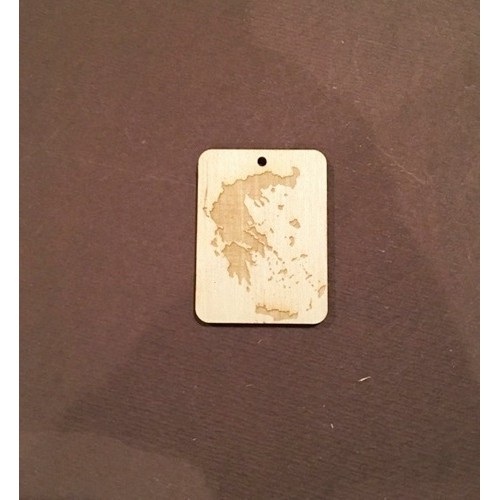 Wooder label with map for keyring or magnet Wooder label with map for keyring or magnet