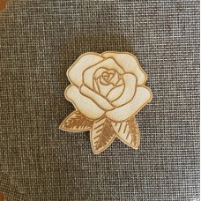 Wooden rose for keyring or magnet