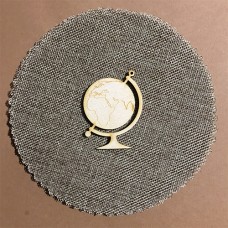 Wooden globe for keyring or magnet