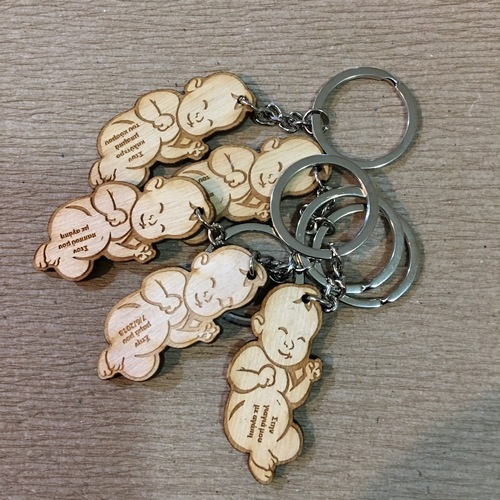 Wooden figure for keyring or magnet baby