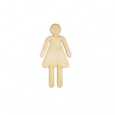 Wooden figure for keyring or magnet woman